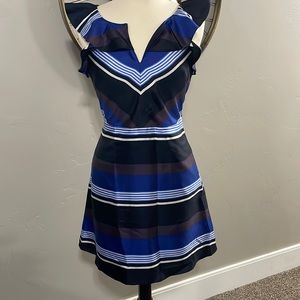 Banana Republic stripe ruffle dress